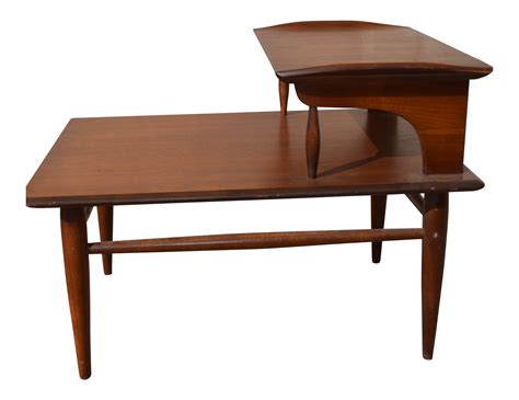 Mid- Century Modern 2 Tier Walnut Side Table | Chairish