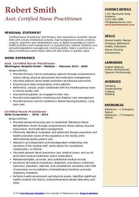 Free nurse practitioner resume template - fairypolf