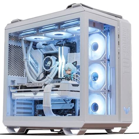 ASUS TUF Gaming GT502 (White) Panoramic Dual Chamber Mid-Tower Tempered Glass Gaming Case w ...