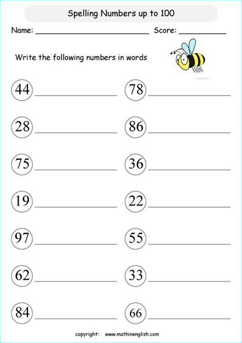 Numeri in inglese da 20 a 100 esercizi per la scuola primaria – Artofit