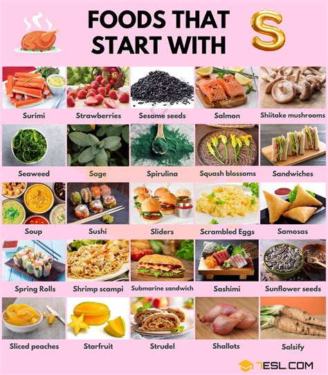 121 Delicious Foods that Start with S (with Pictures) • 7ESL in 2023 ...