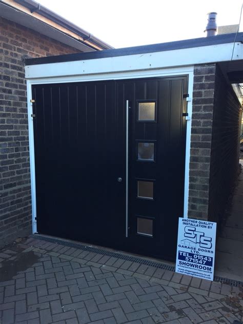 Composite Designer Insulated Side Hinged Garage Door Steel Opening 40mm Thick | eBay