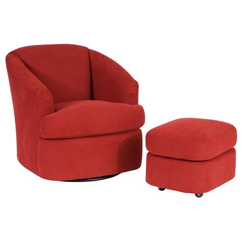 Smith Brothers Smith Brothers 986 SW+O Contemporary Swivel Barrel Chair and Ottoman with Casters ...