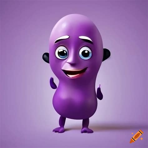 Purple cartoon character illustration on Craiyon
