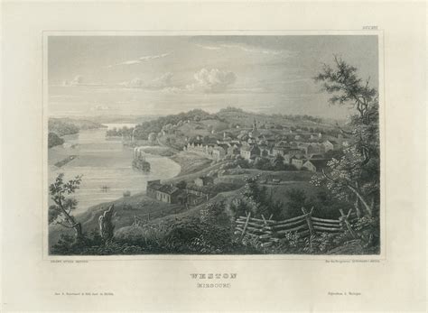 Antique Engraving - Weston, Missouri (1856) - Scrimshaw Gallery