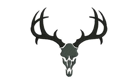 Buck deer skull silhouette embroidery designs many mini sizes