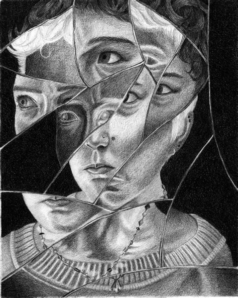 Fractured portrait - use for value study or color schemes in various sections | Distortion art ...