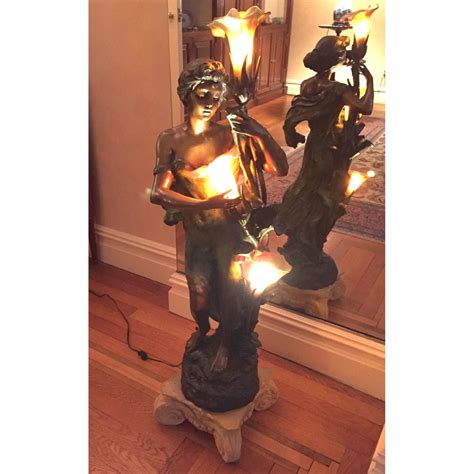 Vintage Bronze Sculpture Lamp - AptDeco