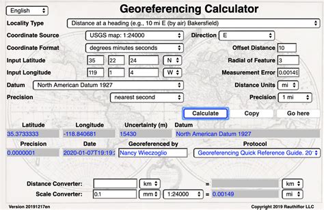 Georeferencing Calculator Manual