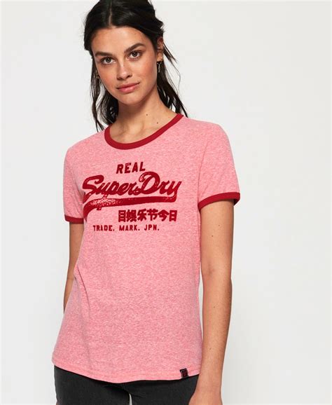 Superdry Vintage Logo Retro Ringer T-Shirt for Womens