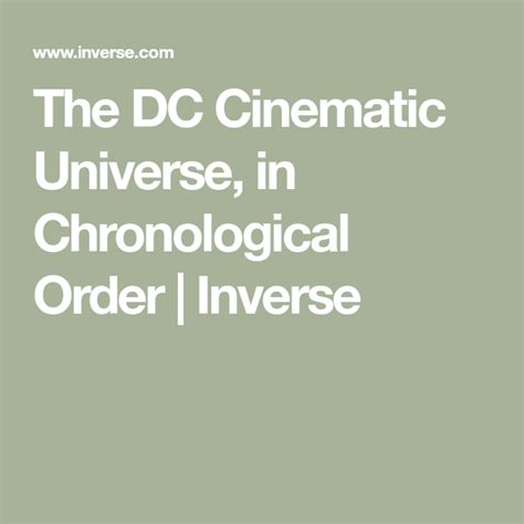 DCEU Timeline: The DC Cinematic Universe, in Chronological Order ...