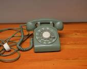 Items similar to Rotary phone Vintage Western Electric Bell System green rotary dial phone ...