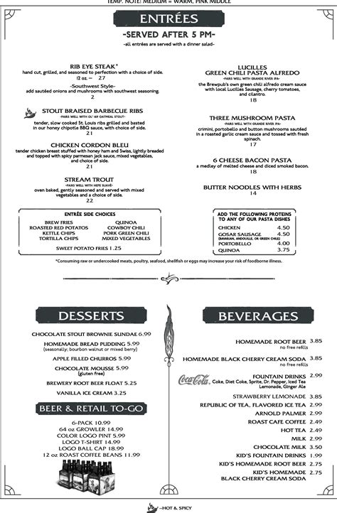 Menu — San Luis Valley Brewing Company