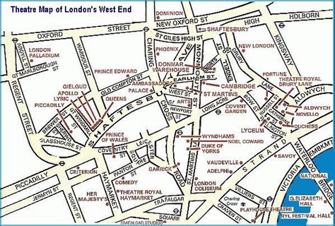 West End Theatre Map London - Red River Gorge Topo Map