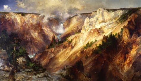 Grand Canyon of the Yellowstone, 1893-1901 by Thomas Moran - oil on canvas. This Moran painting ...