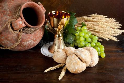 Communion wine and bread stock image. Image of grace - 18933721