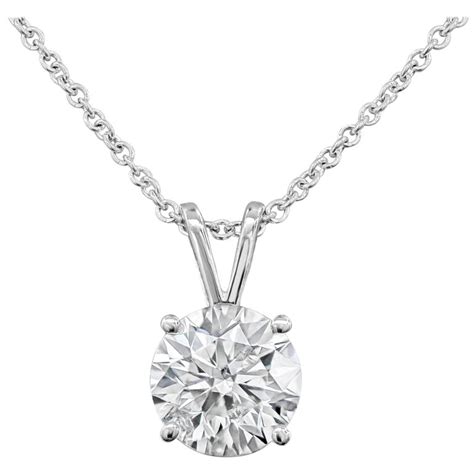 2.04 Carat Round Diamond Solitaire Pendant Necklace at 1stDibs