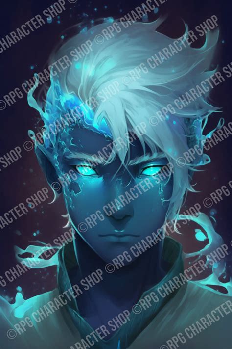 Male Water Genasi Character Portrait - Etsy