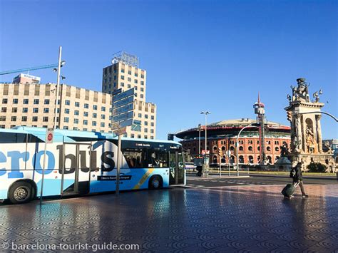 Location for Aerobus Stops at Plaça España, Barcelona, Spain