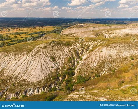 Ancient Multimillion Chalk Mountains on the Steppe Surface of the Earth ...