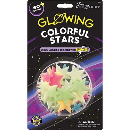 Glow-In-The-Dark Star Packs-Colorful Stars 50/Pkg | Walmart Canada