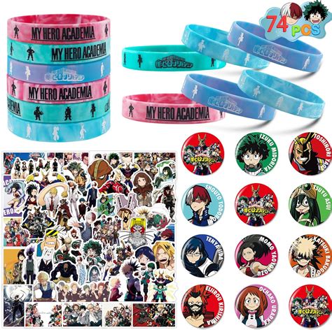 My Hero Academia Merch, 74 Pack Birthday Party Favors Set Include 12 ...