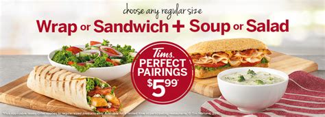 Tim Hortons Canada Perfect Pairings Offer: Wrap or Sandwich + Soup or Salad For Only $5.99 - Hot ...