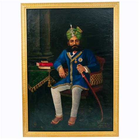 Large Naive Oil Painting of an Indian Maharaja - dated 1909 at 1stDibs | maharaja paintings ...