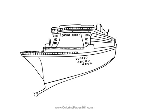 Passenger Ship Coloring Page for Kids - Free Ships Printable Coloring ...