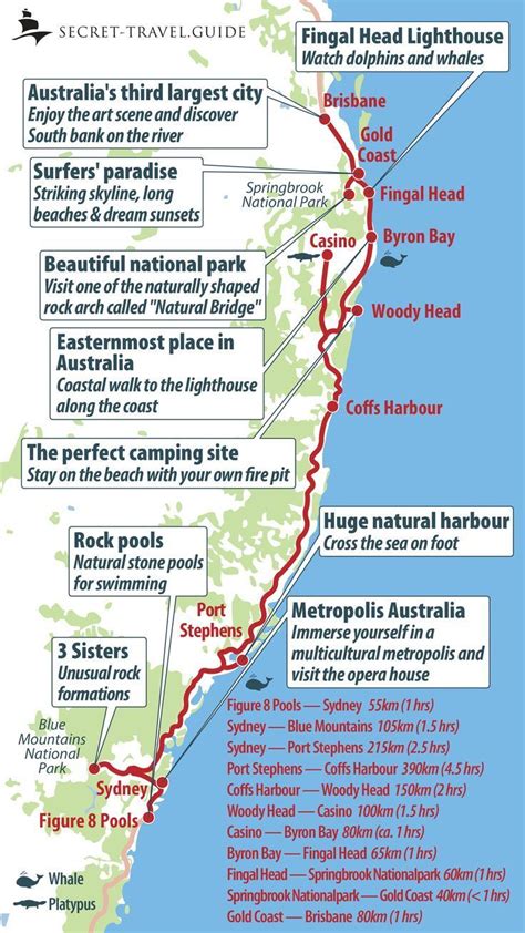 Travel Map East Coast Australia Part 1: From Sydney to Brisbane ...