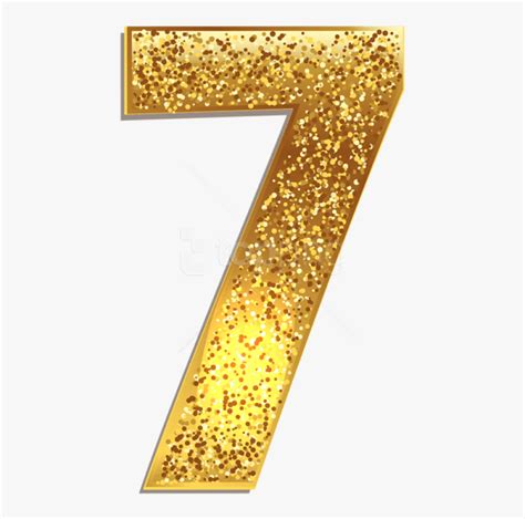 Glitter Gold Number 7, HD Png Download - kindpng