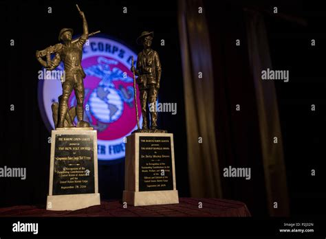 The Iron Mike Award and the Dickey Chapelle Award are displayed during ...