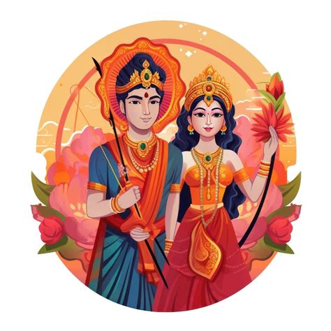 Premium AI Image | Rama and Sita icon for the Diwali