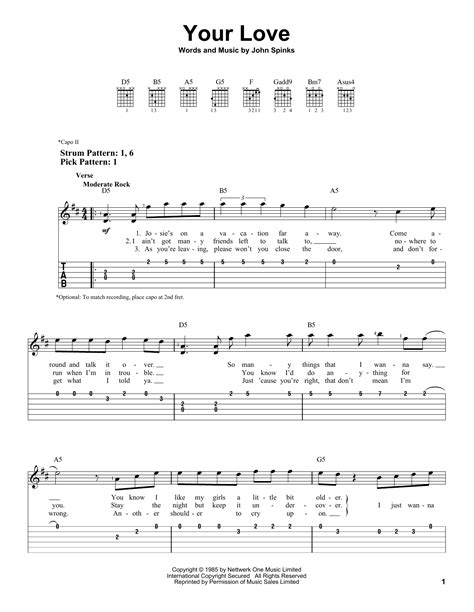 Your Love by The Outfield - Easy Guitar Tab - Guitar Instructor