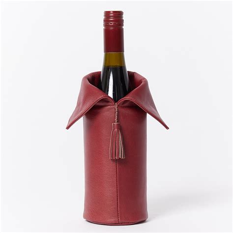 Wine Bottle Leather Cover (Insulated)-Burgundy - Opakuma