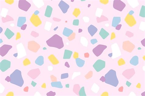 Free Vector | Background seamless pattern vector with cute pastel terrazzo