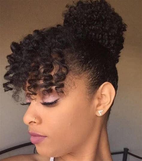 Faux Bun and Curly Bang Ideas for Natural Hair - New Natural Hairstyles ...