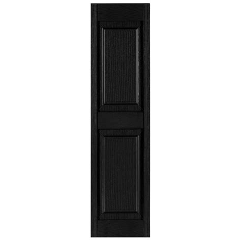 Shop Custom Shutters llc. 2-Pack Black Raised Panel Vinyl Exterior Shutters (Common: 14-in x 54 ...