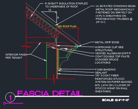 Roof Fascia (Edge) Detail - CAD Files, DWG files, Plans and Details