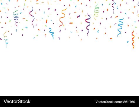 Confetti and ribbons on white background Vector Image