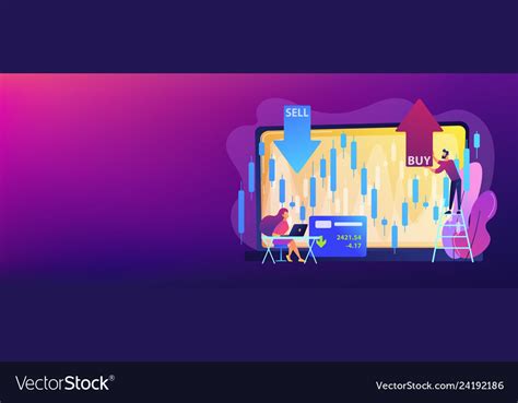 Stock market concept banner header Royalty Free Vector Image