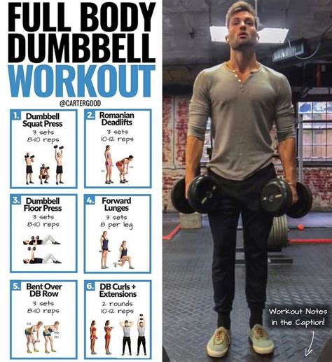 the full body dumbbell workout poster shows how to do it