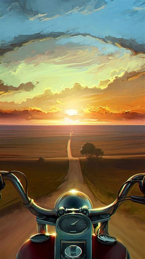 Harley Sunset, motorcycle, highway, HD phone wallpaper | Peakpx