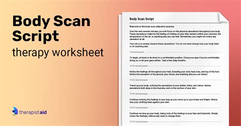 Body Scan Script | Worksheet | Therapist Aid