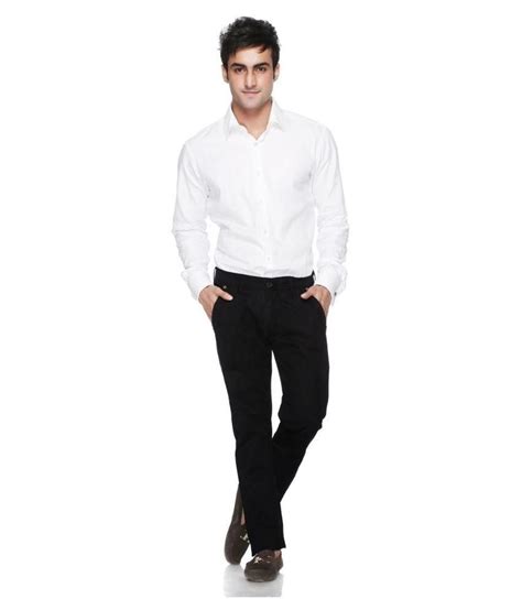 Siyaram's White Shirt & Siyaram's Black Pant Poly Blend Suitings and Shirtings - Buy Siyaram's ...