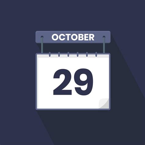 29th October calendar icon. October 29 calendar Date Month icon vector ...