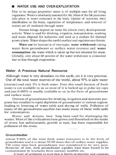 Water Use and Over - Exploitation of Surface and Ground Water | PDF