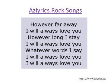 PPT – Azlyrics Rock Songs PowerPoint presentation | free to download ...