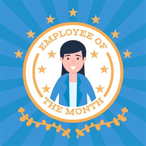 Free Vector | Employee of the month in a badge