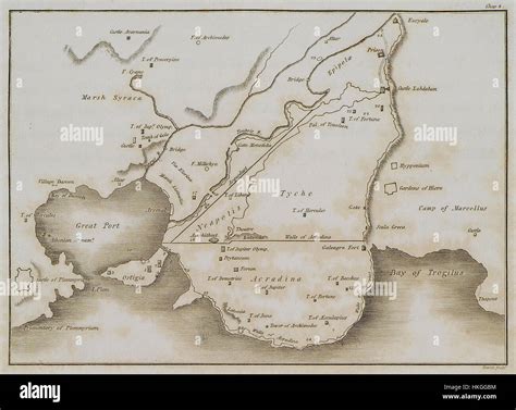 Map of ancient Syracuse Wilkins William 1807 Stock Photo - Alamy